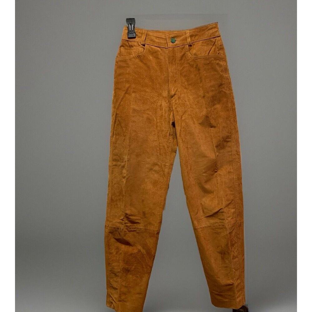 Vintage Pure Pig Suede Pants Color Rust Brown Size 4